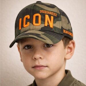 Dsquared2 ICON Kids Camo Boys Hat Size 4-5T Adjustable